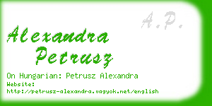 alexandra petrusz business card